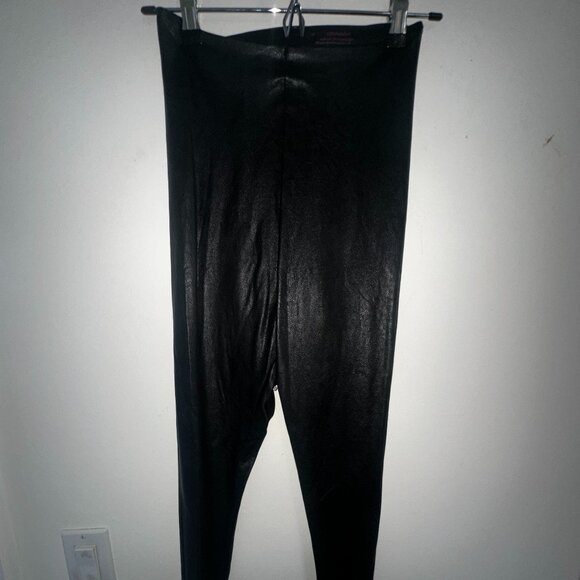Commando Women's Black High-Waisted Faux Leather Leggings Size M - Picture 1 of 4